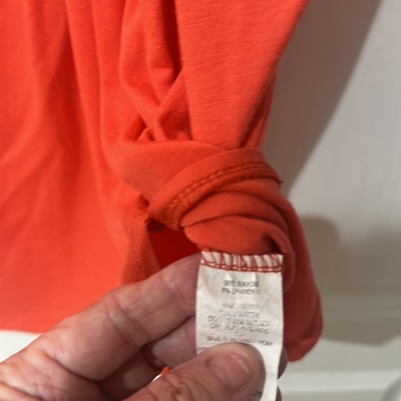 Karlie small, crewneck twist, tie waist, tangerine  dress NWT - Picture 6 of 6